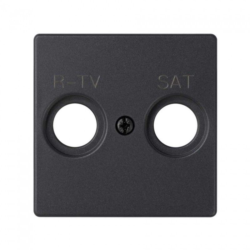 Plaque de prise R-TV + SAT Simon 82 noir mat SIMON 8200097-098