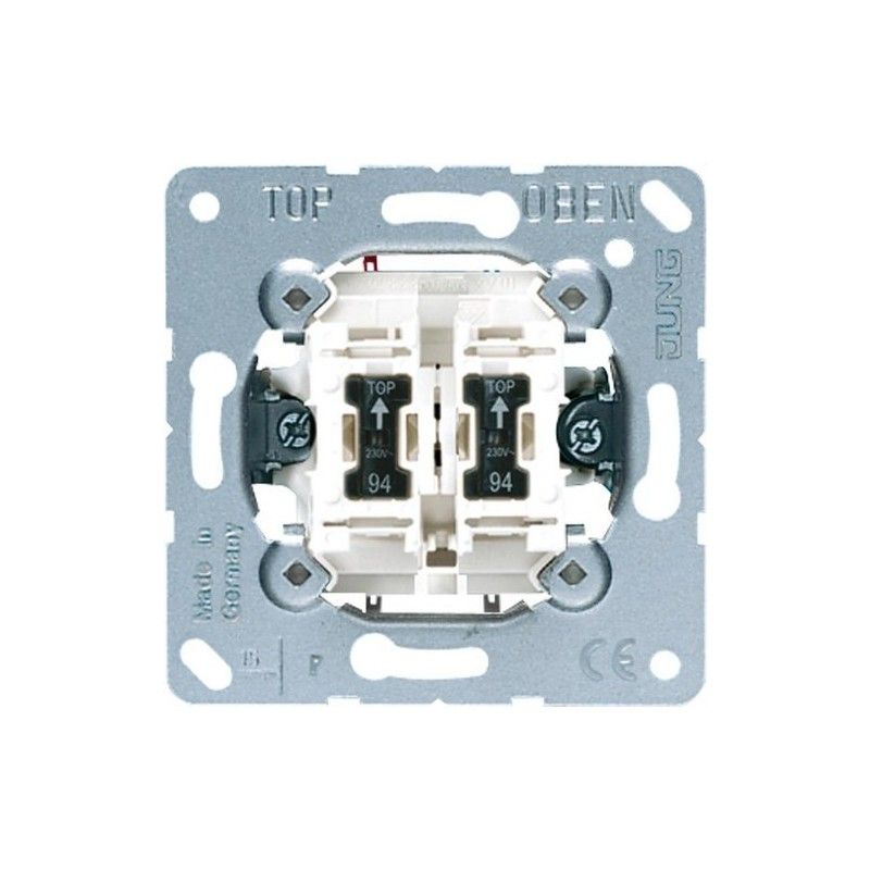 Mecanismo doble interruptor bipolar 2 lámparas 10AX 250V JUNG 505KOU5