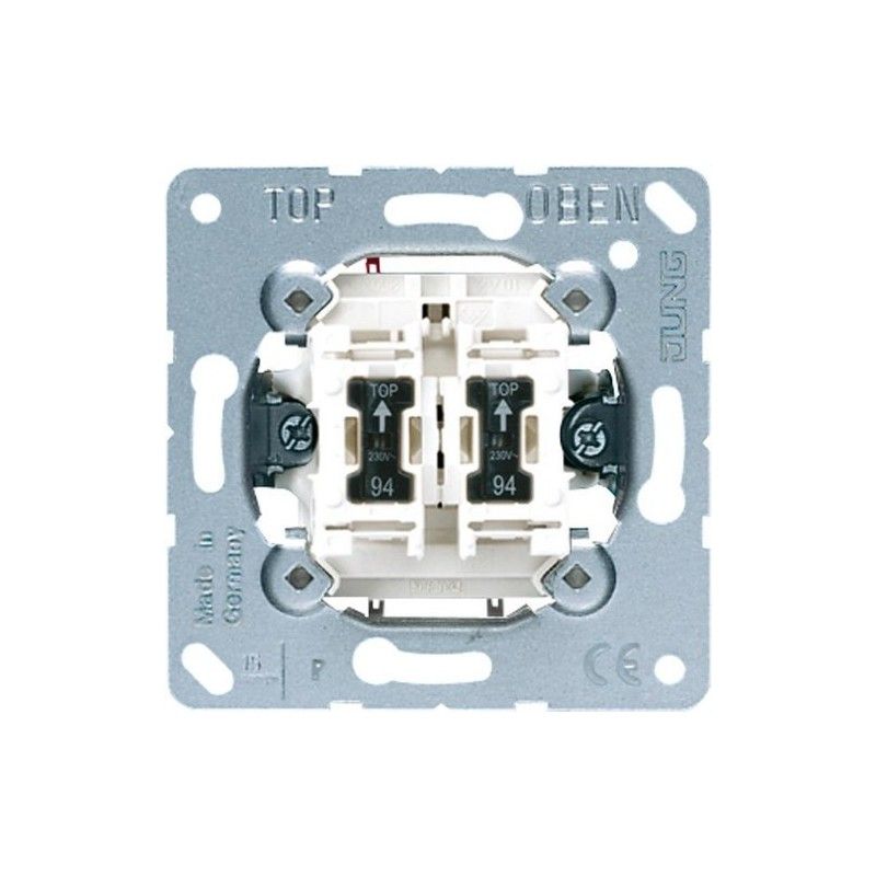 Mecanismo de interruptor duplo com luminária 10AX 250V JUNG 505U5