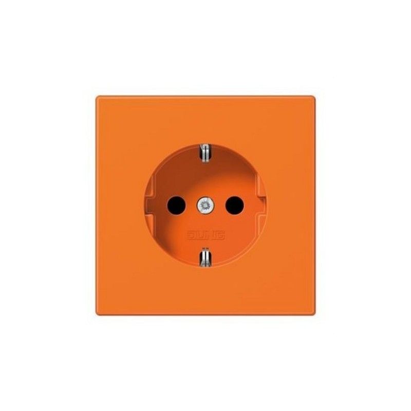 Base enchufe fijación tornillos con protección niños naranja JUNG LS1521BFKIO