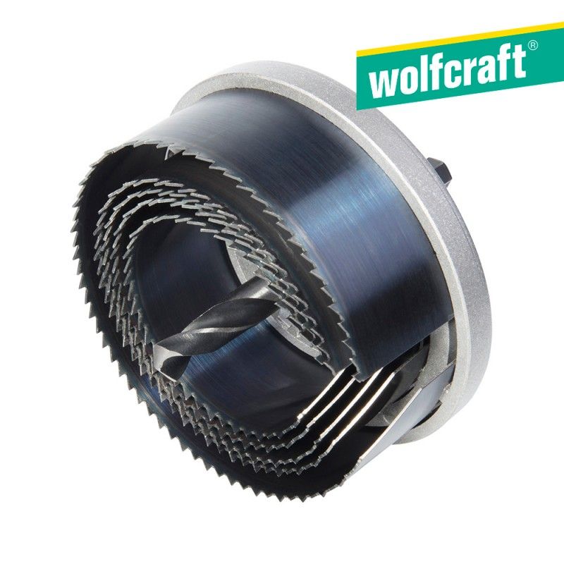 Serra copo Wolfcraft com broca central de 8 mm - 5 lâminas (2162000)