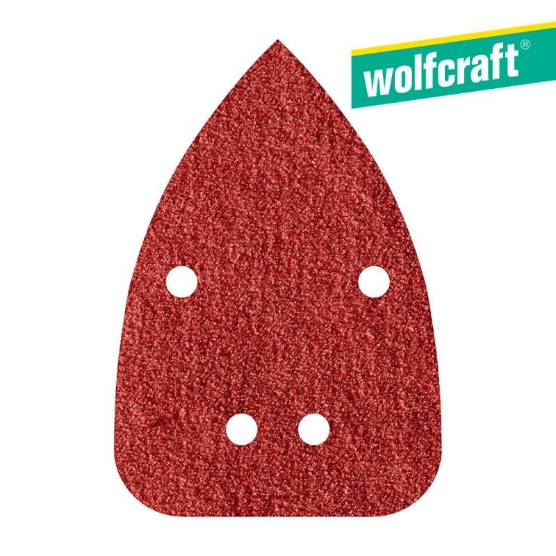 Folhas de lixa adesivas Wolfcraft Corindo 240 grão perfurado - 96x136mm (pacote 10) (1764000)