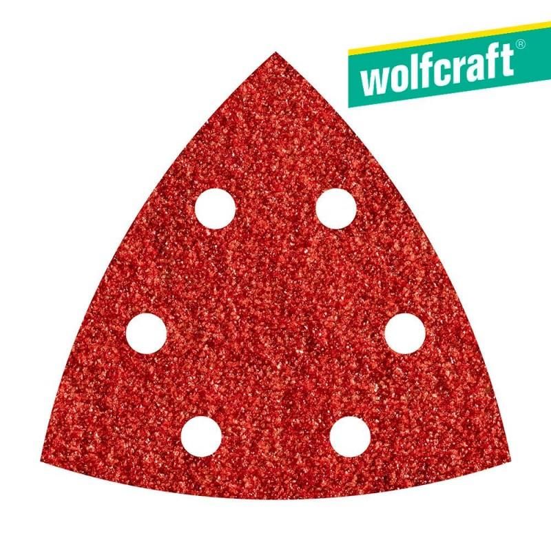 Folhas abrasivas adesivas Wolfcraft Corindo 120 Delta Grit - 95 mm (pacote 5) (1853000)