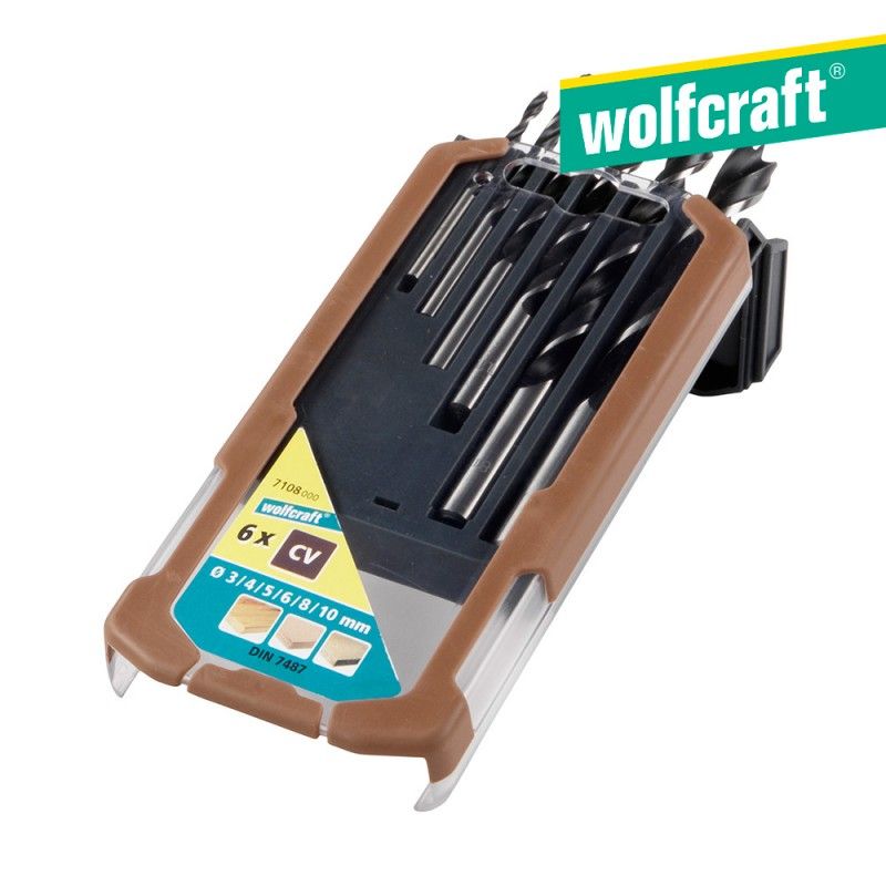 Pack 6 brocas espiral para madera wolfcraft