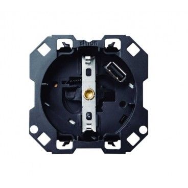 SIMON 100 - Schuko base with usb charger 10001432-039