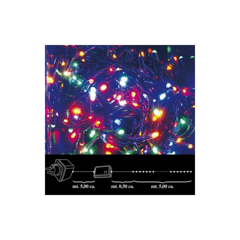 Luzes de Natal 100 Leds Coloridas Interior/Exterior Ip44