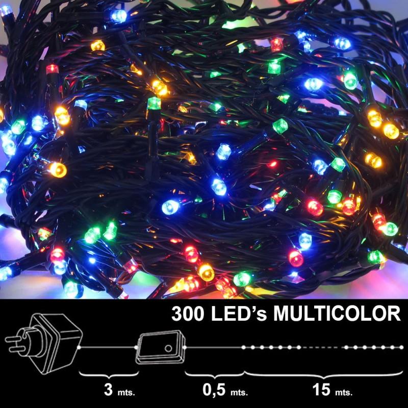 Luces Navidad 300 Leds Luz Multicolores Interior / exterior (IP44) AFT 05490045