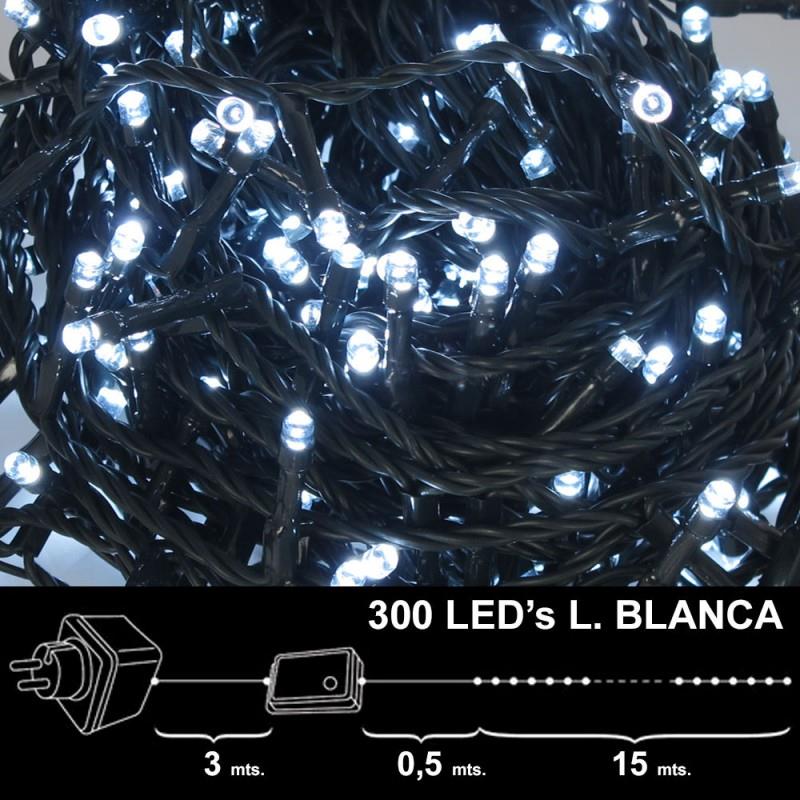 Luzes de Natal 300 Leds Luz Branca Interior/Exterior (IP44)