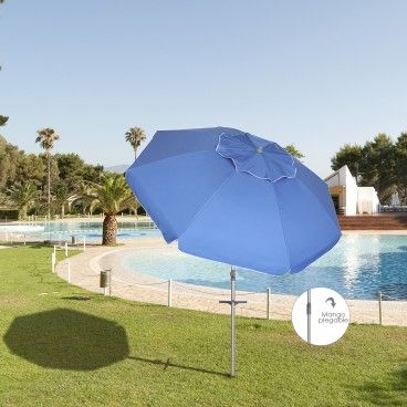 OMBRELLONE DA SPIAGGIA Ø 220 CM BLU