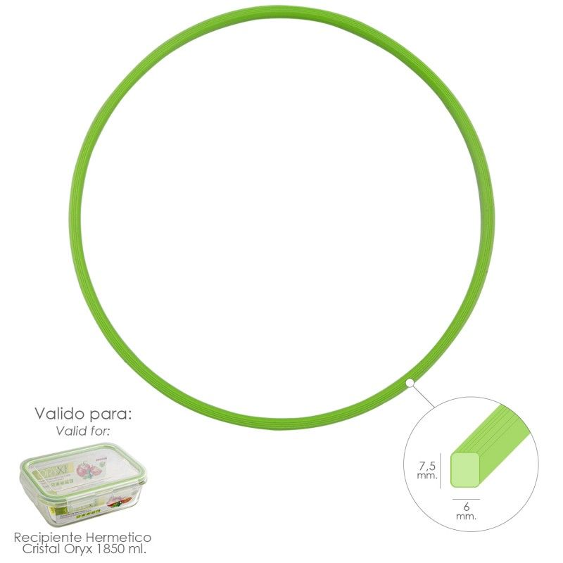 Anel de Silicone Para Recipiente Hermético de Vidro Retangular 1850 ml.