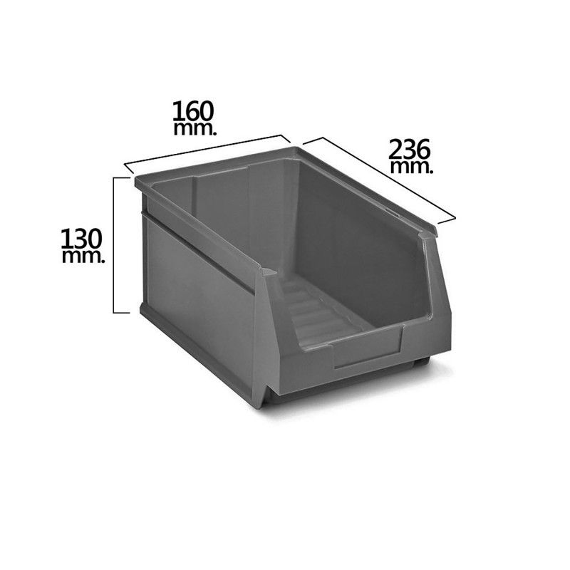 Gaveta Empilhável Cinzenta Nº52 236x160x130 mm. (2/6)