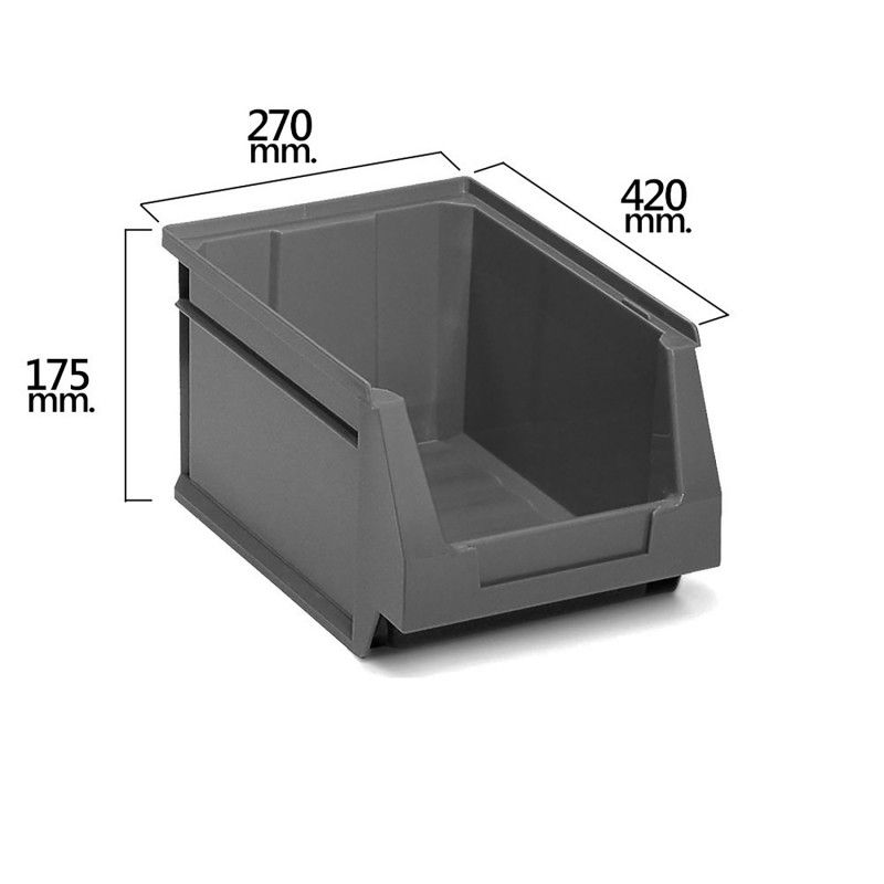 Gaveta Apilable Almacenamiento Gris Nº56 420x270x175 mm.        (4/6) AFT 21070075