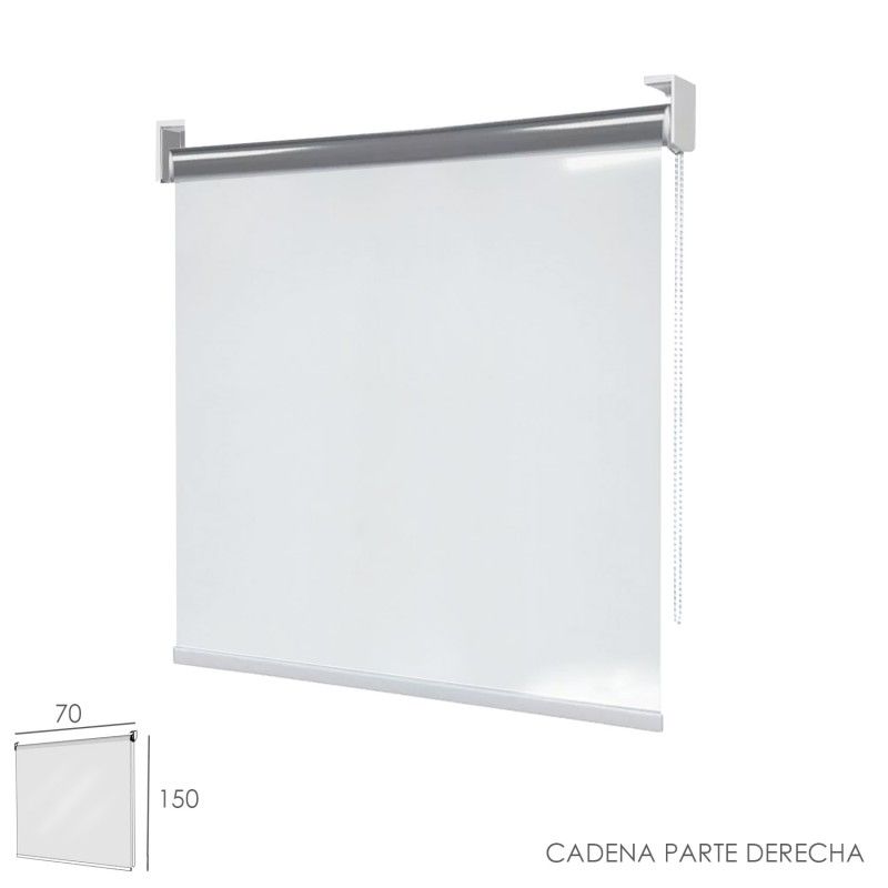 Mampara Cortina Enrollable PVC Transparente, Medidas 70 x 150 cm. Cadena Lado Derecho AFT 05437500