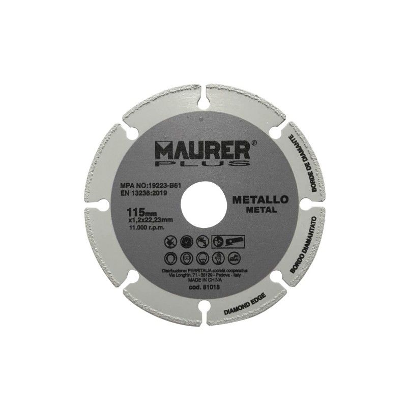 Disco Corte Metales Universal  Ø 115 x 1,2 mm. AFT 07020195