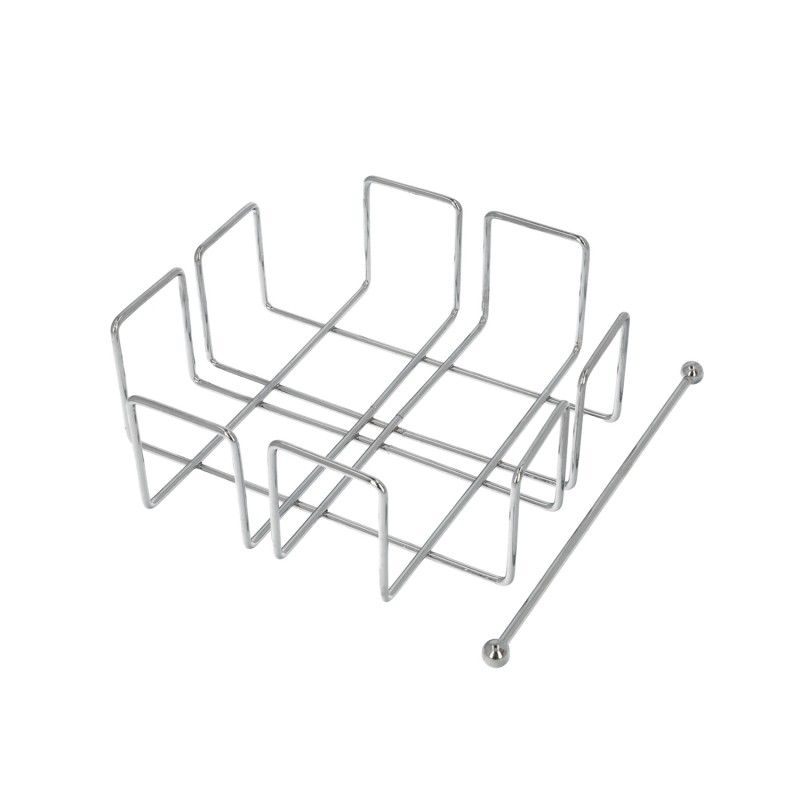 Servilletero Mesa,  Acero Cromado Forma Cuadrada Horizontal AFT 05422015