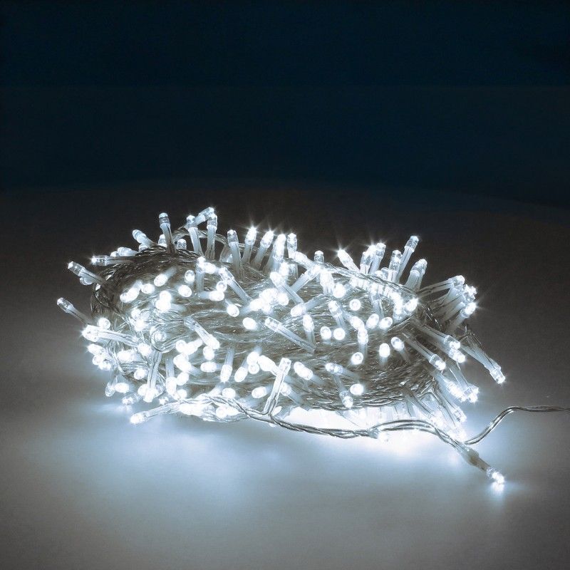 Guinalda Luces Navidad 300 Leds Color Blanco Frio Luz Navidad Interiores y Exteriores Ip44. Cable Transparente. AFT 05490240