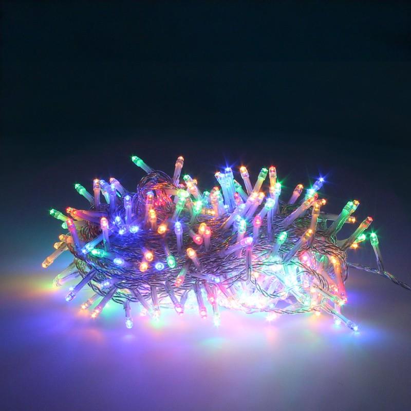 Guinalda Luces Navidad 300 Leds Color Multicolor. Luz Navidad Interiores y Exteriores Ip44. Cable Transparente. AFT 05490250