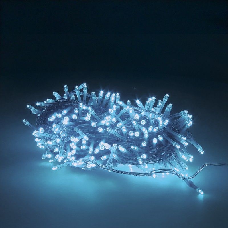 Guinalda Luces Navidad 300 Leds Color Azul Hielo. Luz Navidad Interiores y Exteriores Ip44. Cable Transparente. AFT 05490255