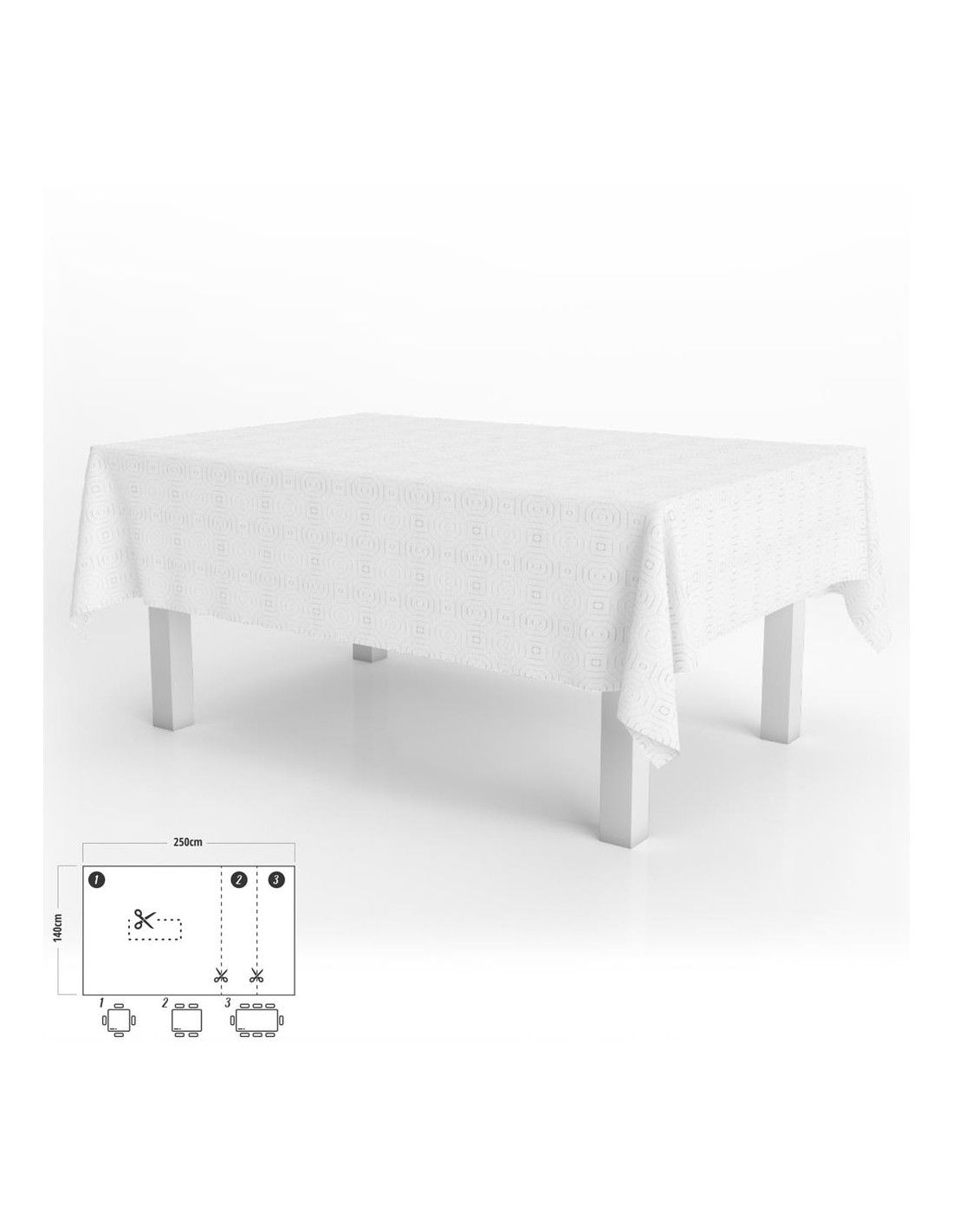 Nappe Anti-tache Rectangulaire Toile cirée 140 x 250 cm. Couleurs