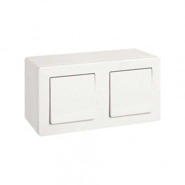 SIMON 270 | Compact surface box with 2 elements white 20000821-090