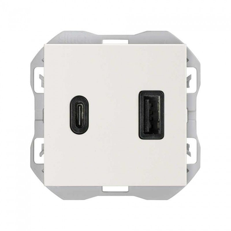 SIMÃO 270 | Carregador USB duplo A + C 3.1A Quickcharge branco 20000296-090