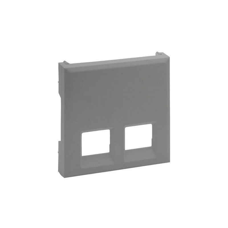 Frontal Niloé Step doble para bases telefónicas e informáticas RJ 45, aluminio LEGRAND 864343