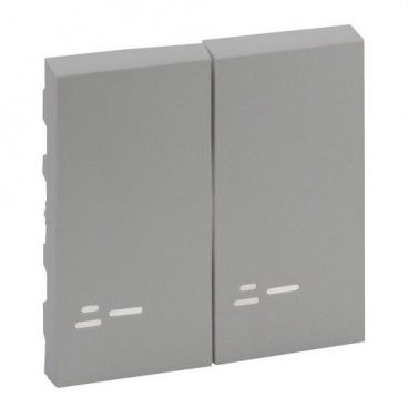 Tecla Niloé Step doble con visor para interruptor y conmutador, aluminio LEGRAND 864308