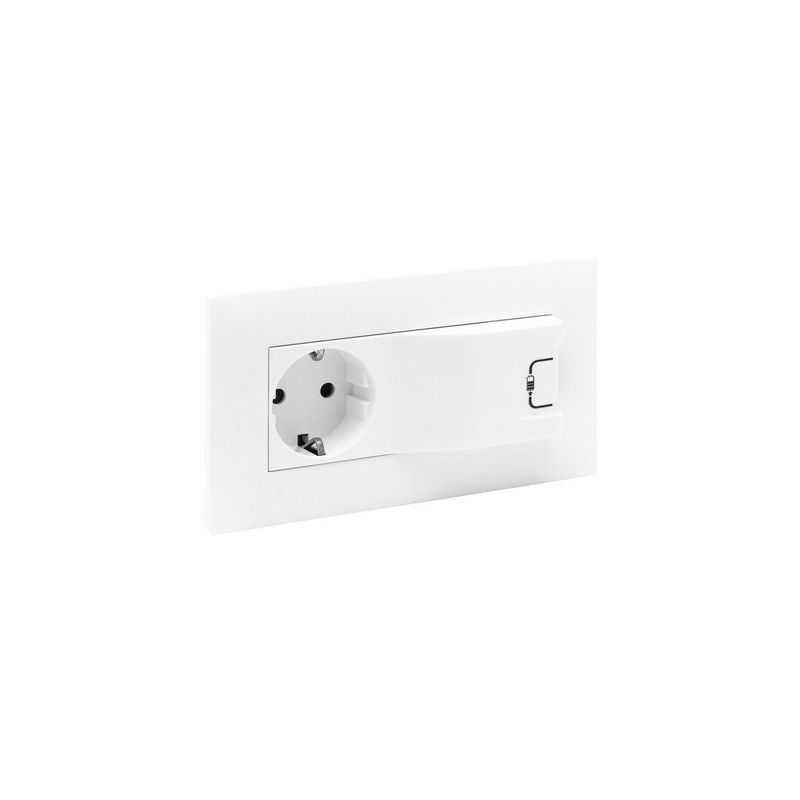 Base de corriente 2P+T con cargador USB A Niloé Step, semi-empotrada, 250V, blanco mate LEGRAND 864123