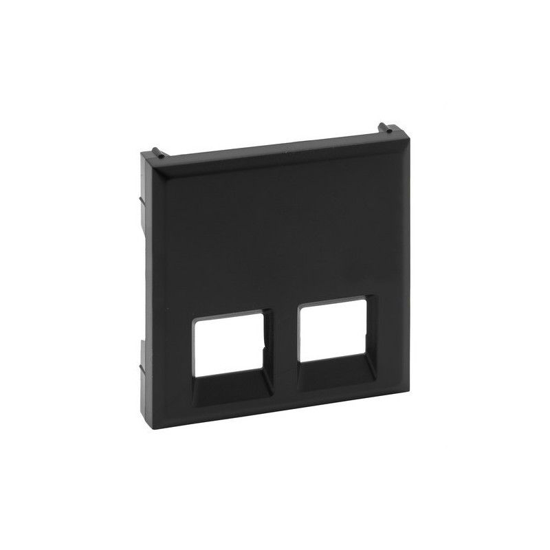 Frontal Niloé Step doble para bases telefónicas e informáticas RJ 45, negro mate LEGRAND 864543