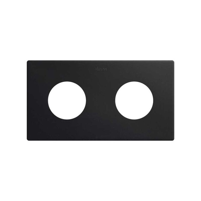 SIMON 270 | Minimal aesthetic frame for sockets with 2 elements matt black 27110620-098