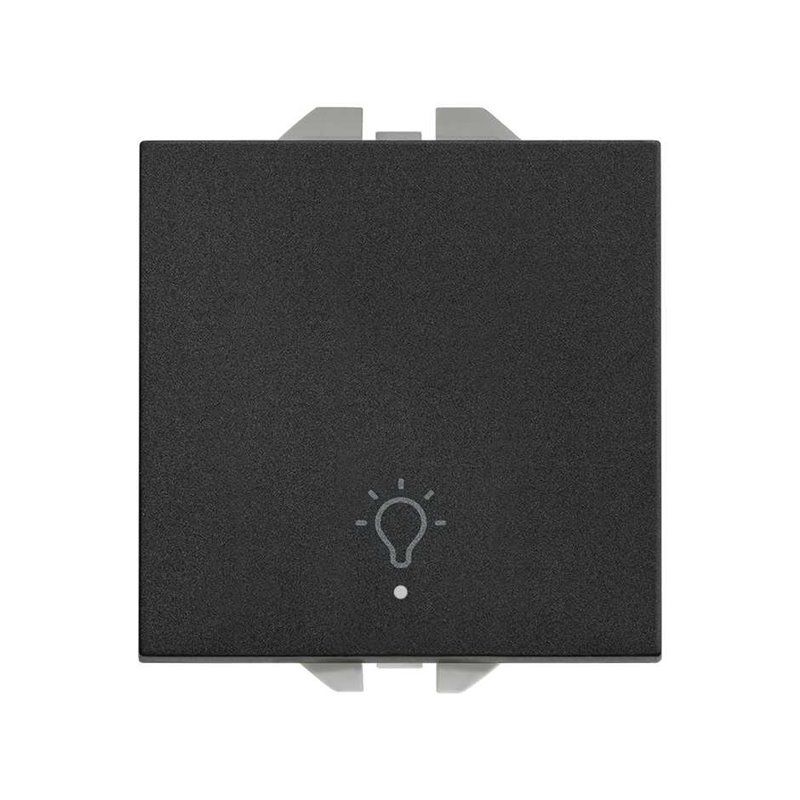 SIMON 270 | 10A bouton poussoir gravé lumière lumineuse noir mat 20000161-098