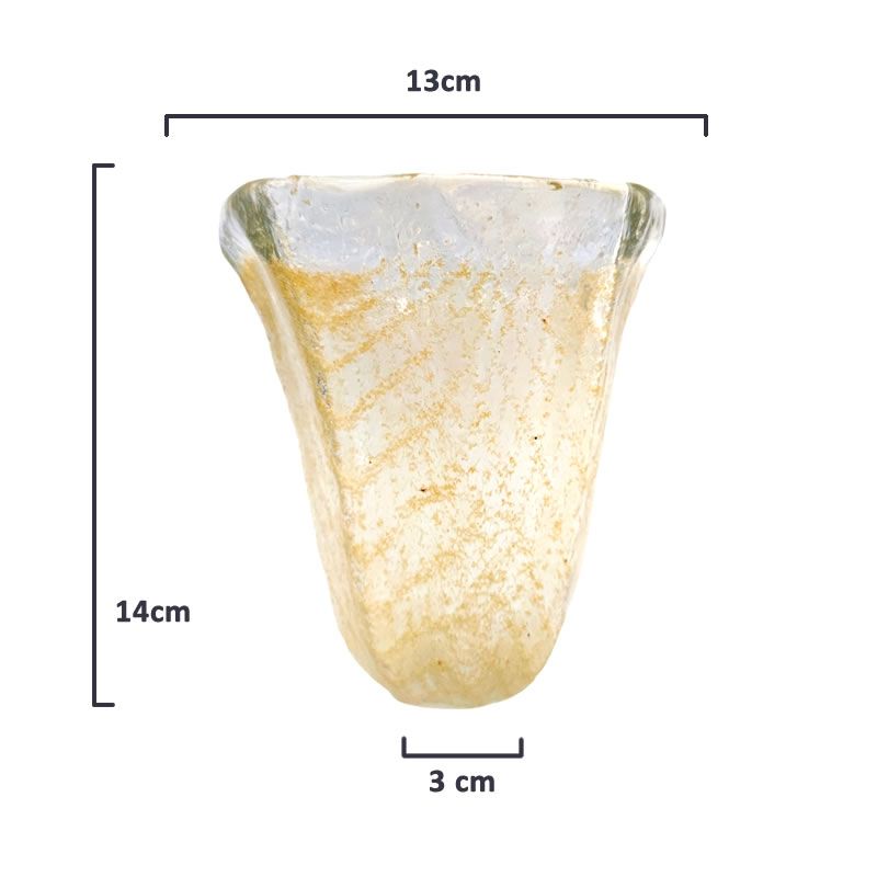Paralume in vetro Bell 13x14cm ambra 3,5cm bocca LTDE 445