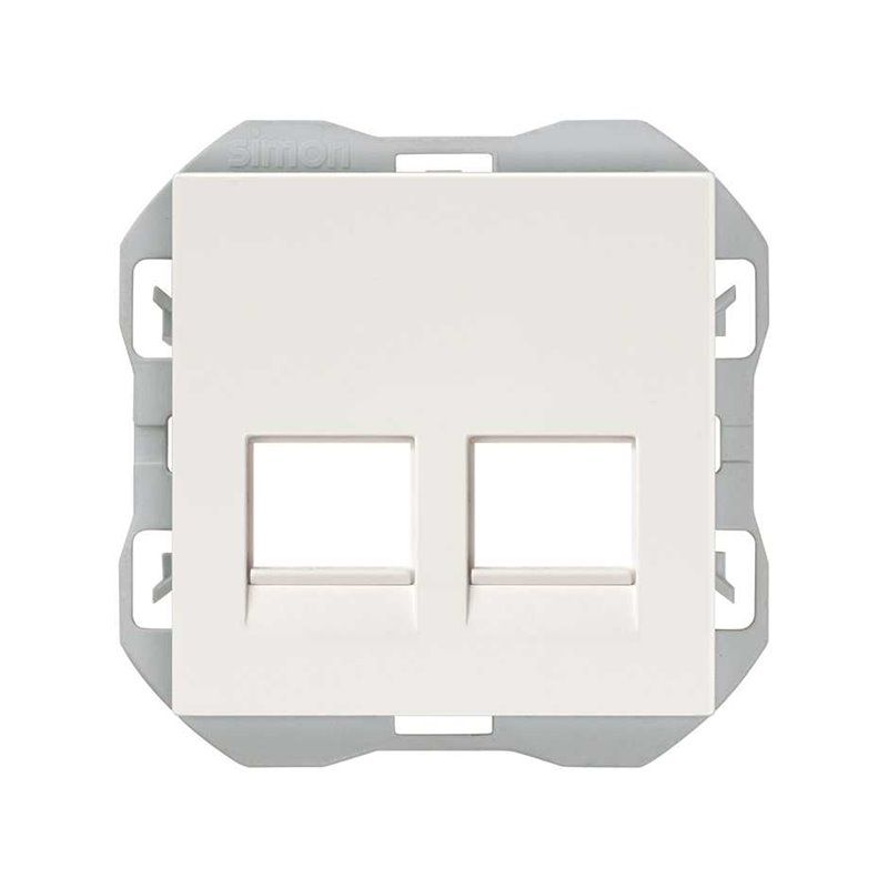 SIMÃO 270 | Tampa dupla RJ45 sem conector branco 20000088-090