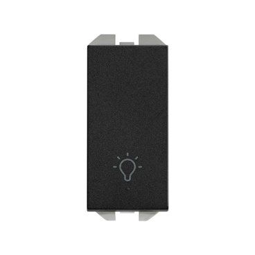 SIMON 270 | 10A light-engraved pushbutton and matte black narrow module 20001151-098