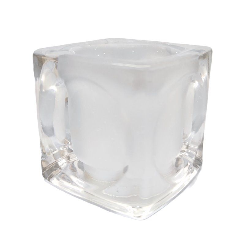 Tulipa de cristal CUBO 65x65mm boca 3cm mate LTDE YS-144