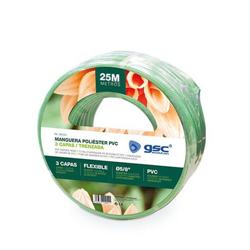 Mangueira PVC 25M Ø5/8" (15mm) 3 camadas anti-torção GSC 003602052