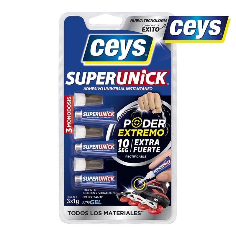 Adesivo Instantâneo CEYS UltraUnick - Extreme Power Gel Dose Única 3x1g 504223