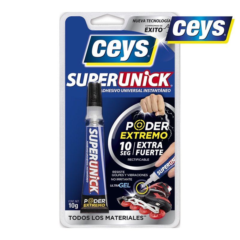 Adesivo Instantâneo CEYS UltraUnick - Extreme Power Formato Profissional 10g 504258