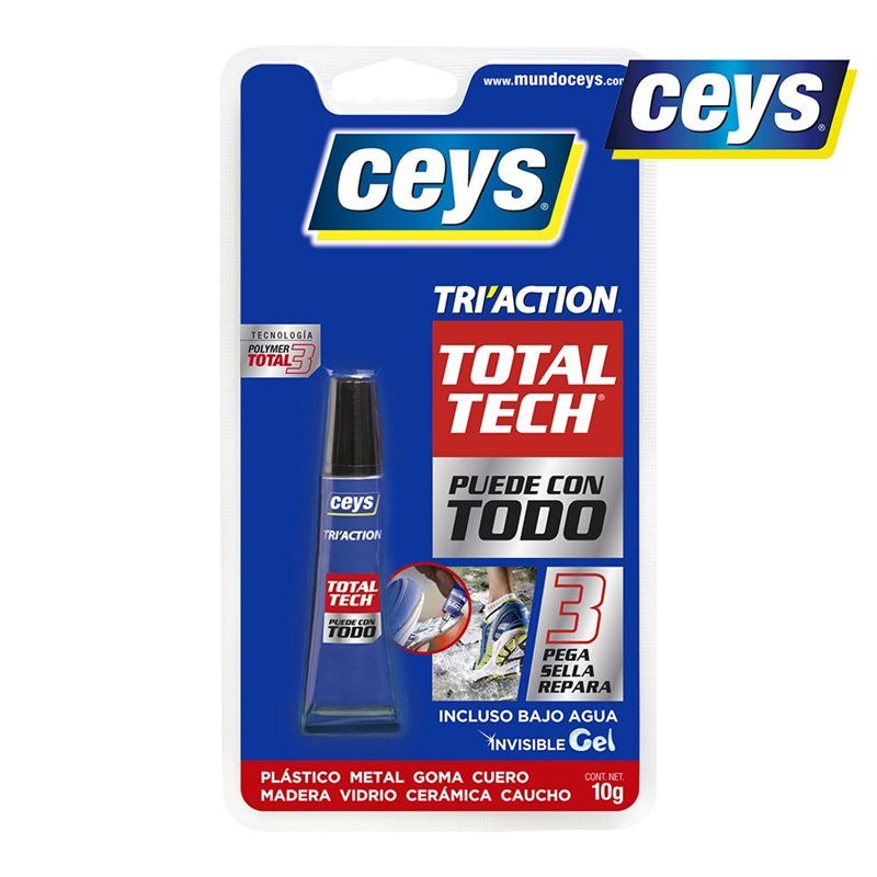 Adesivo Multiuso CEYS Tri'Action - Mini Blister 10g Pacote 12 unidades 507228