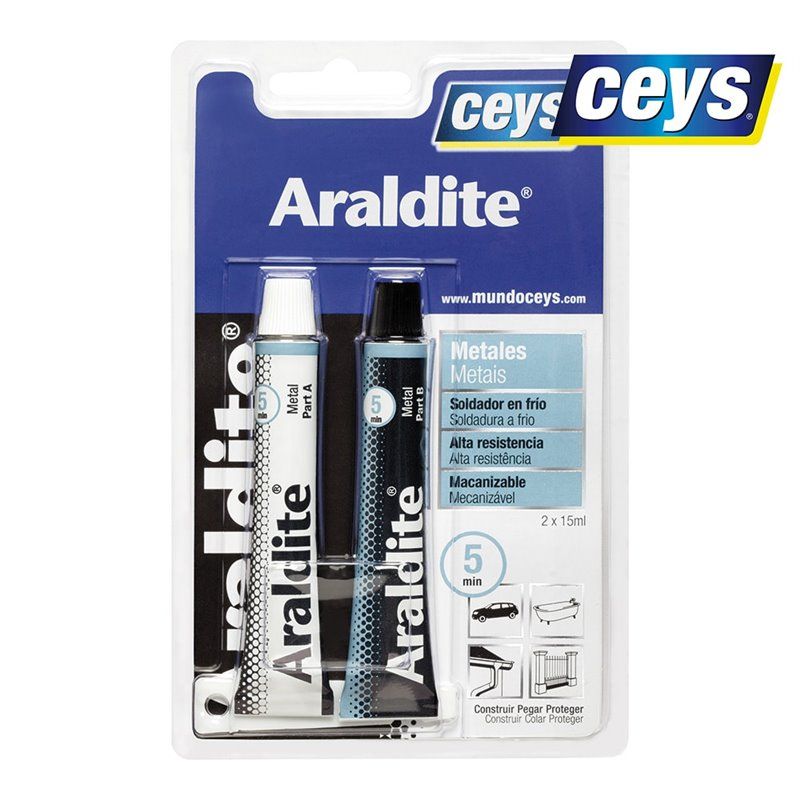 Adesivo Epóxi Araldite CEYS - Metais Especiais 8080 Blister 47g 510351