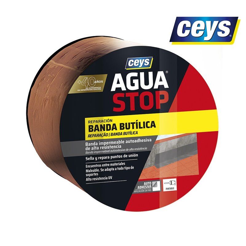 Faixa impermeável CEYS Aguastop - telha butílica 10cm x 10m 901006