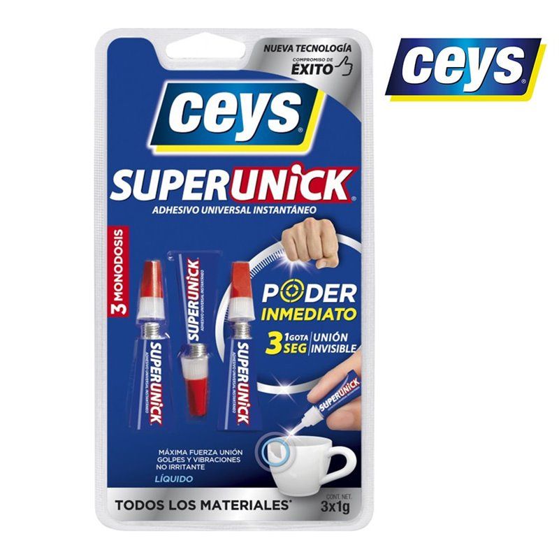 Adesivo Instantâneo CEYS UltraUnick - Dose Única de Potência Imediata 3x1g 504023