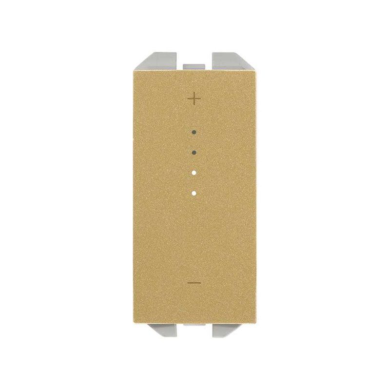 SIMON 270 | PWM iO dimmable switch with iO LED strip and narrow gold button 21001314-095