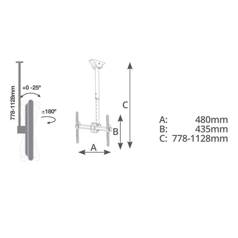 Soporte para TV de techo 32 a 55 pulgadas GSC