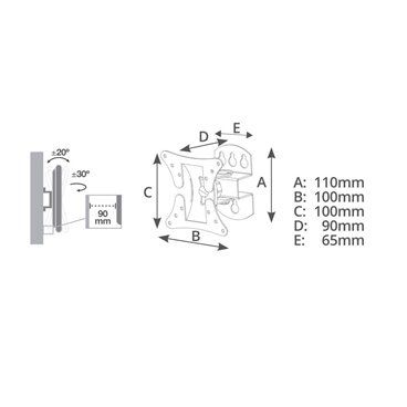 Soporte Tv Pared GiratorioInclinable - H55001 HOLMIOS, 13 , 27