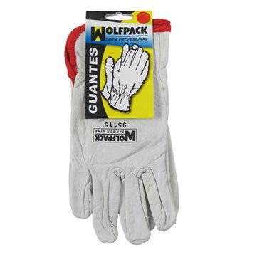 Guantes Trabajo Piel FLOR 8" Con Colgador (Par)