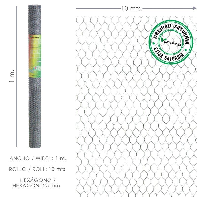 Enrejado Triple Torsion 25 / Ancho 100 cm. Rollo 10 Metros Uso Domestico