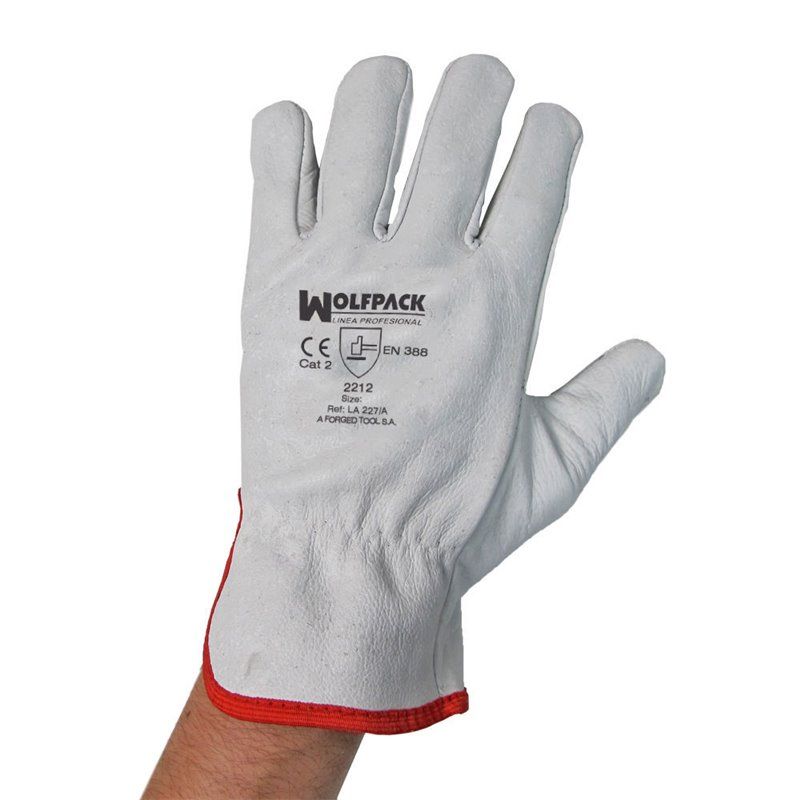 Guantes Piel FLOR  11" Con Colgador (Par)