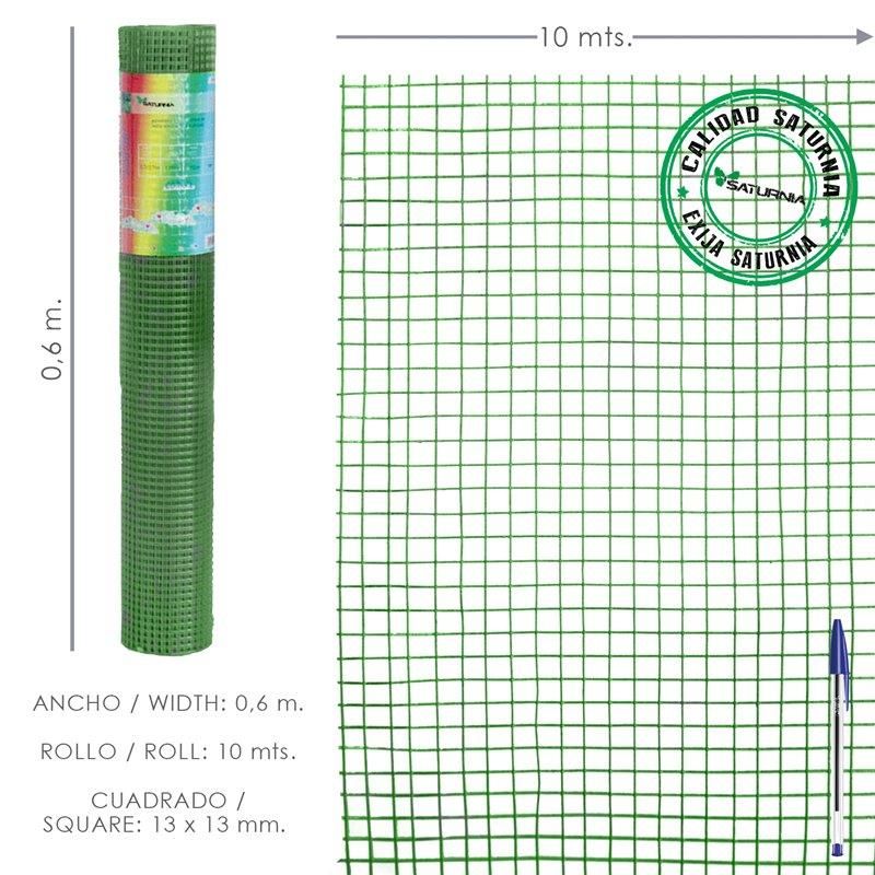 Curral Malha Eletrossoldada Plastificada 13x13/ 60 cm. role 10 metros.