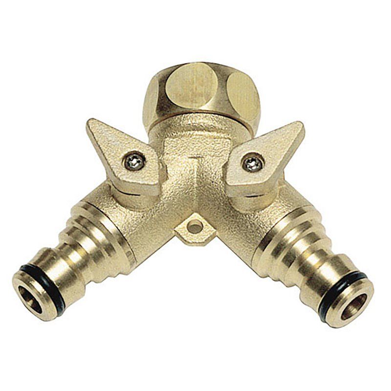 Adaptador Manguera Laton 2 tomas para Grifo 3/4"